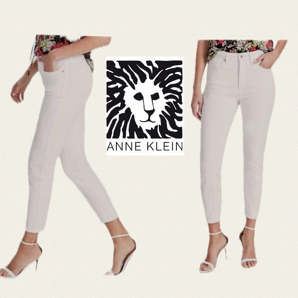 NWT Anne Klein‎ Women's White High Rise skinny ankle Jeans